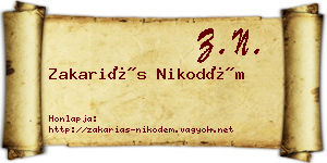 Zakariás Nikodém névjegykártya